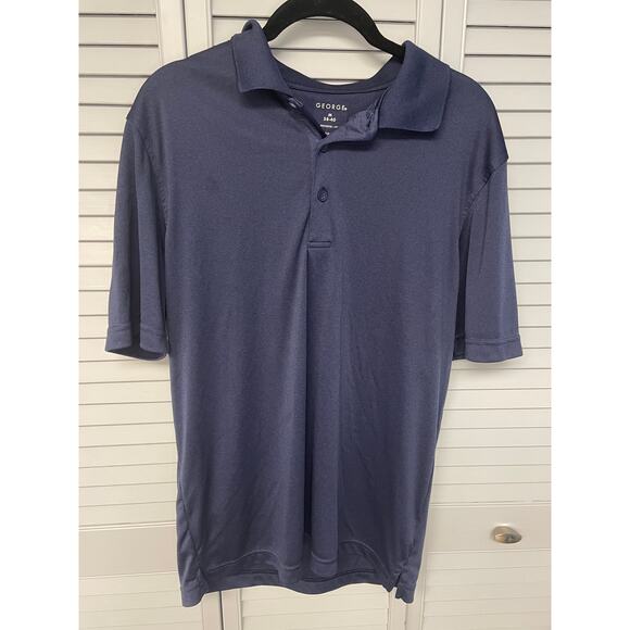 George Navy blue short sleeve polo shirt mens size M (38-40) - Picture 1 of 4